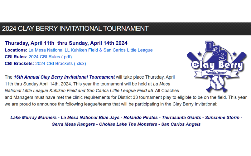 2024 Clay Berry Invitational Tournament