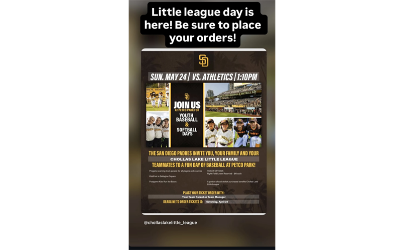 Padres little league Day